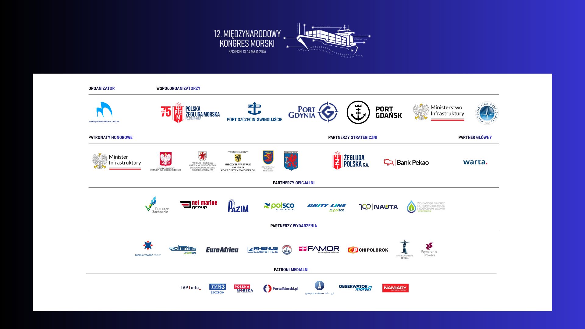 Szef MSZ otworzy Międzynarodowy Kongres Morski w Szczecinie